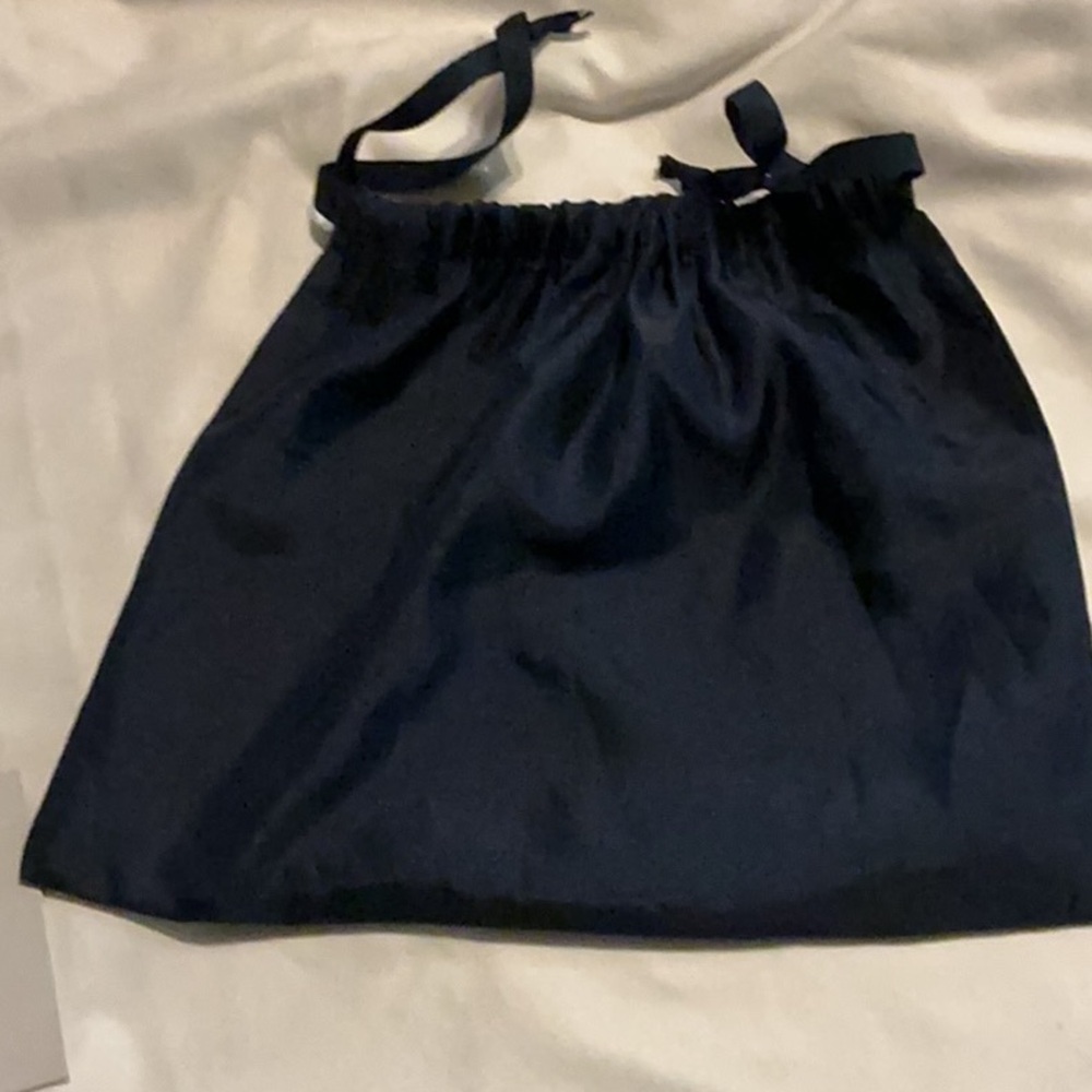 NWT Cole Haan Black Leather Wristlet with Navy Dust Bag - Picture 8 of 8